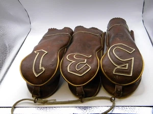 Juego de 3 fundas vintage de cuero sintético para palos de golf 1,3 y 5 marrón - Imagen 1 de 5