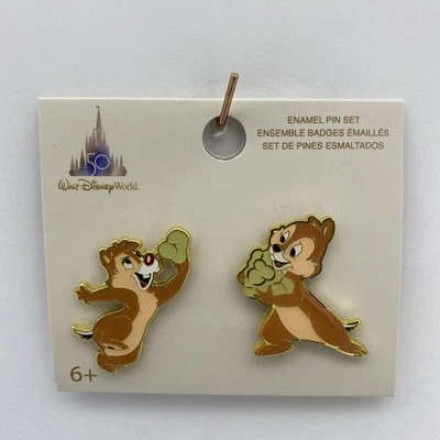 Loungefly Walt Disney World Pin Chip 'N Dale & Popcorn 50th Anniversary 2 Pins - Image 1 of 4