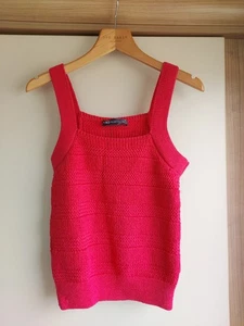 New Ladies Top - Sleeveless - Marks & Spencer - Pink - Size XS - Knitted Pattern - Picture 1 of 11