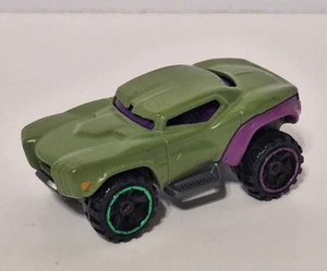 2013 HOT WHEELS MARVEL INCREDIBLE HULK GREEN 1:64 DIECAST 2 5/8" CAR W/ PURPLE - Picture 1 of 4