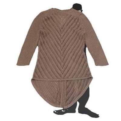 CÁRDIGAN Y2K GUESS CAMEL MANGA 3/4 ALGODÓN PUNTO CROCHET CON BOTONES A PRESIÓN/M Foto 1 de 4