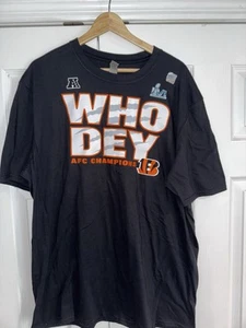 Cincinnati Bengals Who Dey AFC Champions Super Bowl NFL T Shirt XL - Picture 1 of 2