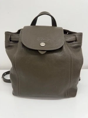 Authentic LONGCHAMP Olive Green Leather Backpack - image 1 of 4