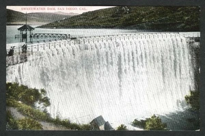 Cartolina Sweetwater Dam San Diego CA anni '10 - Foto 1 di 1