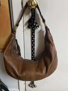 Coach SoHo Dylan Hobo Vintage Bag Style 10045 Lrge Braun Leder Geflochtener Riemen - Bild 1 von 5