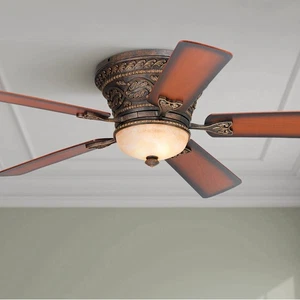 52" Ancestry Country Hugger Indoor Ceiling Fan LED Light Remote Bronze Walnut - Picture 1 of 2