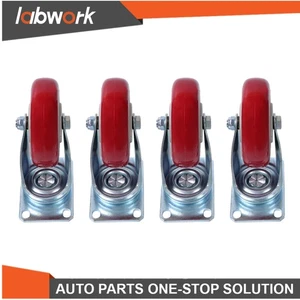 Labwork 4 Pack 4 Inch Universal Caster Wheels 360 Degree Swivel Plate Wheels - Picture 1 of 17