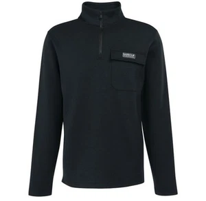 Barbour Men’s Black Intl Voyager Funnel Neck Jumper - Picture 1 of 9