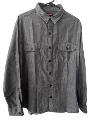 Camisa de skate Tony Hawk para hombre XL gris manga larga bolsillos abotonados cuello Foto 1 de 4