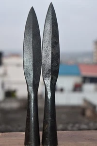 Juego de 2 puntas de lanza de acero con alto contenido de carbono con... - Imagen 1 de 6