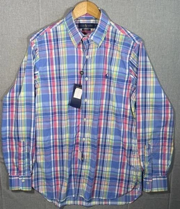 Polo Ralph Lauren Shirt Mens M Blue Button Down Classic Fit Performance Pony - Picture 1 of 11
