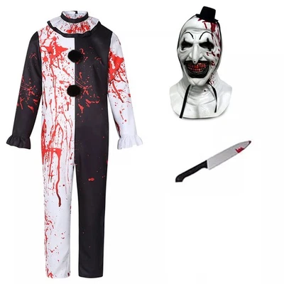 Terrifier Art Der Clown Karneval Cosplay Joker Kostüm Jumpsuit Blutiges Kleid OL