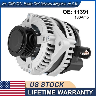 Alternator OEM 11391 For 2008-2011 Honda Pilot Odyssey Ridgeline 3.5L 6-Groove - Image 1 of 4