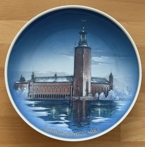 Rosenthal Classic Rose Weihnachtsteller 1984 Stadthaus Stockholm, Handbemalt - Bild 1 von 2