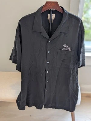 Camisa bordada LUAU 100 % seda Polly's Drink Parrot “Lose the Cracker” XL  Foto 1 de 4