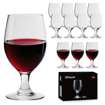 13 OZ Red&White Wine Glasses,Clear Water Goblets Set of 12,Multi-purpose Wate... - Image 1 of 4