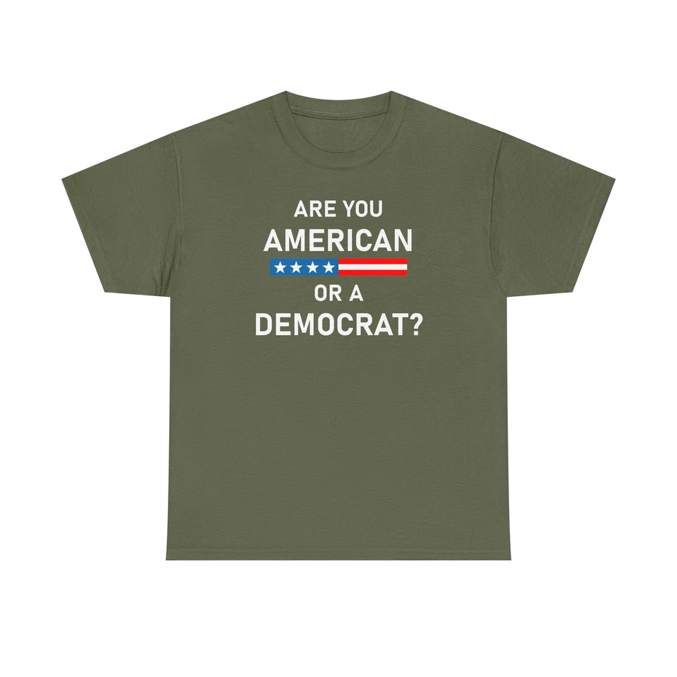 Camiseta Are You American or Democrat Divertida Camiseta Antidemócrata Foto 1 de 1