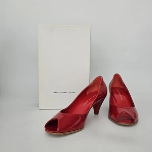 Marc by Marc Jacobs rote Lack Open Toe Pumps Schuhe EUR 40,5 US 10,5 (9,5) ** - Bild 1 von 12