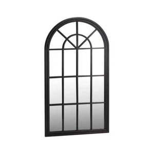 Oikiture Window Mirror Arched Wall Mirrors 76x51cm Black - Picture 1 of 9