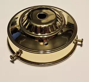 3 1/4" FITTER STEEL BRASS PLATED FIXTURE SHADE HOLDER WITH 3 SET SCREWS NEW H03G - Picture 1 of 5