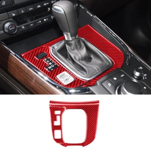 Red Carbon Fiber Automatic Transmission Console Trim For Mazda CX-9 2016-2022 - Picture 1 of 12