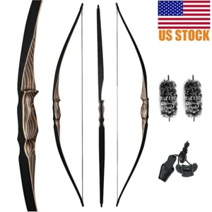 54" 20-70lbs Archery Handmade Traditional Laminated Long Bow Hunting Target - Picture 1 of 12