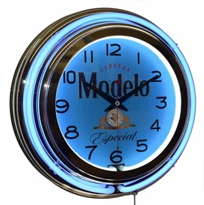 Modelo Signo Azul 15" Doble Neón Reloj Hombre Cueva Comedor Pub Bar - Imagen 1 de 2
