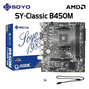 Desktop Motherboard AMD B450M AM4 Micro ATX DDR4 Dual Channel M.2 NVMe PCIe 3.0 - Picture 1 of 13