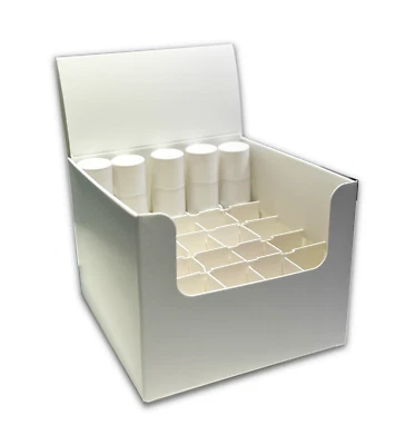 White Lip Balm Display Box • Holds 25 Tubes • Two Piece Box  • Counter Display - Image 1 of 4