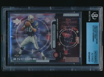 1998 Upper Deck Encore Constant Threat Peyton Manning RC BGS Authentic Altered - Image 1 of 3