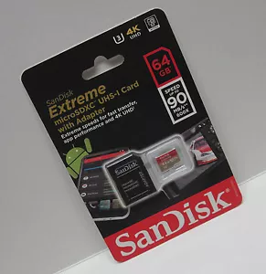 Sandisk 64G Micro Extreme 4K UHS1 SD card for GoPro Hero4 Hero 5 4 black silver - Picture 1 of 4