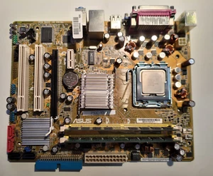Asus Mainboard P5GC-MX/S Sockel 775 inkl. CPU, 2GB Ram und I/O Blende - Bild 1 von 4