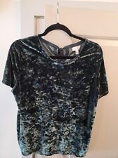 14Th And Union Navy Teal Crushed Velvet Top Tie Back New (M) 
