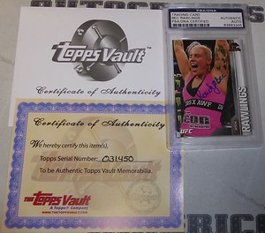 Bec Rawlings Signed 2015 Topps Vault UFC Champions Blank Back # 1/1 Card PSA/DNA