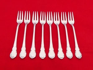 Set of 8 Lunt Sterling Silver Modern Victorian Seafood Forks EC-1 - Picture 1 of 4