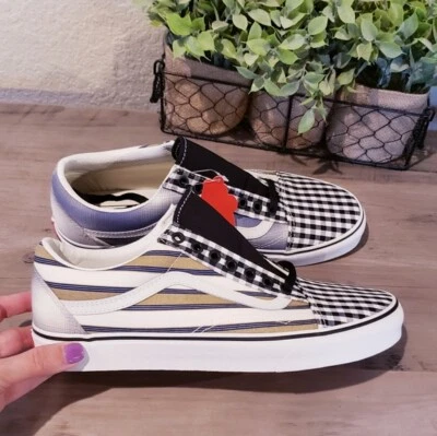 Zapatillas Vans Old Skool Prep Retro a Rayas a Cuadros Nuevas con Etiquetas Talla 11 Mujer Foto 1 de 4