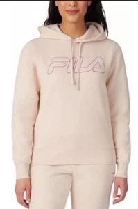 Fila Womens Midweight Fleece Pullover Logo Hoodie Color Sand Dollar Size Large - Picture 1 of 5