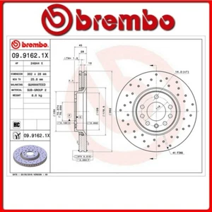 09.9162.1X#48 DISCO FRENO ANTERIORE SPORTIVO BREMBO XTRA OPEL VECTRA C GTS 1.9 C - Foto 1 di 1