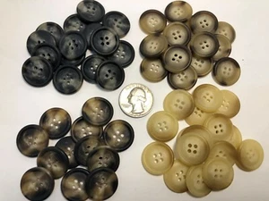 50 botones grandes a granel tamaño 13/16 pulgadas 4 colores marrón, marrón Lt, negro/gris, crema - Imagen 1 de 12