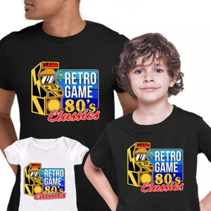 Game Classics Retro Game T-shirt 80's Collection Funny Gift Tee Top Xmas - Picture 1 of 27
