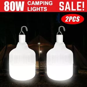 2x Camping Light Lantern LED USB Rechargeable Outdoor Tent Lamp Night Light Bulb - Picture 1 of 16