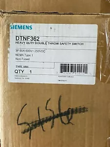 SIEMENS DTNF362 DOUBLE THROW SAFETY SWITCH 60A - Picture 1 of 1