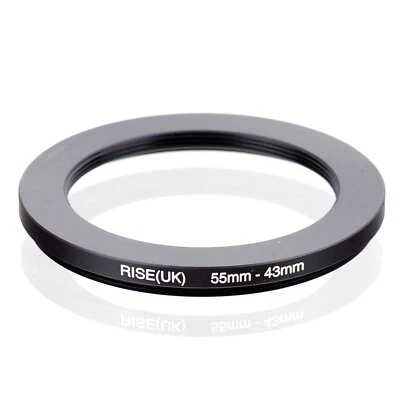 RISE(UK) 55mm-43mm 55-43 mm 55 to 43 Step down Ring Filter Adapter black - Image 1 of 3