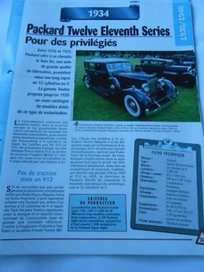1934 Fiche Carte Auto Packard Twelve Eleventh Series - Picture 1 of 2