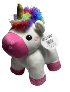 Cute & And Cuddly 10” Plush Rainbow White Unicorn Doll Stuffed Animal Toy - Picture 1 of 8