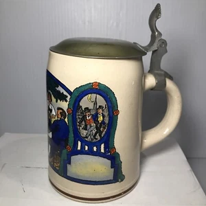 GERMANY MADE, LIDDED POTTERY BEER STEIN/MUG ; Hand Painted - Picture 1 of 14