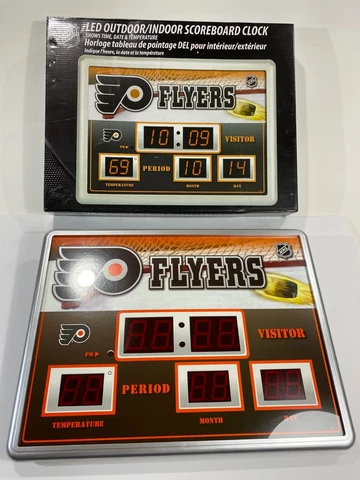 NHL Philadelphia Flyers Score Board Wall Hanging Clock | Man Cave Decor, New Cover