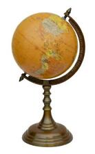 16" Antique Brass World Globe And Map on Aluminum Stand Office Desk Decor-Stand