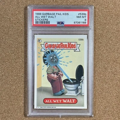 ALL WET WALT #539B GARBAGE PAIL KIDS STICKERS OS13 1988 - PSA 8 NM-MT - Image 1 of 4