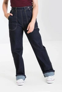 Jeans pantaloni denim Hell Bunny 2xl UK 18 Weston nuovi con etichette vintage retrò rockabilly - Foto 1 di 9